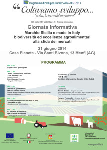 locandina-programma  Marchio Sicilia e Made Italy - Menfi 21-06-2014 ore 10.30