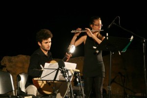 Duo Maria Antonella Callea (Flauto) - Paolo Alongi (Chitarra), studenti dell'ISSM Toscanini in un concerto presso il Parco archeologico Valle dei Templi.
