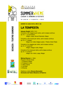 Concerto al Samonà del Teatro Massimo Palermo - Programma